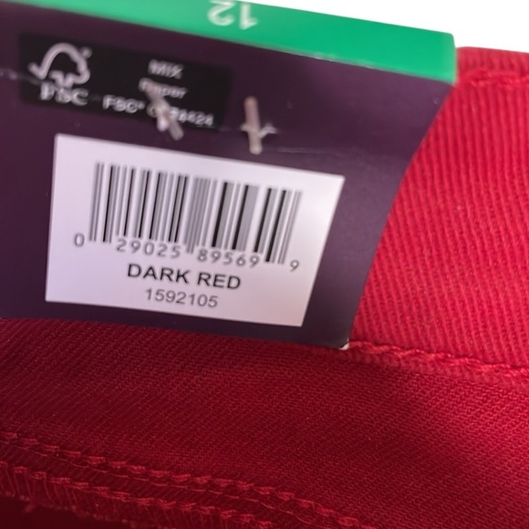 NWT Gloria Vanderbilt Amanda Capri Stretch Red Denim Jeans - Picture 11 of 11